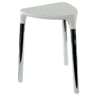 White Faux Leather Stool Gedy 2172-24